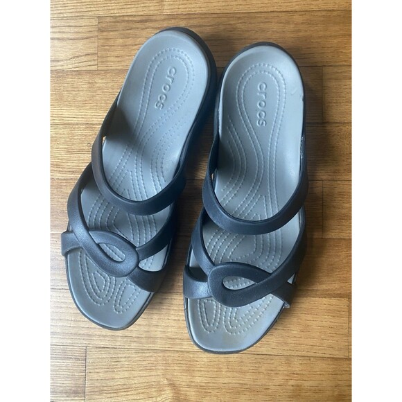 CROCS Meleen Twist Women Crocs Women’s Size 11 Meleen Twist Black Casual Strappy Slip On Slides Sandals